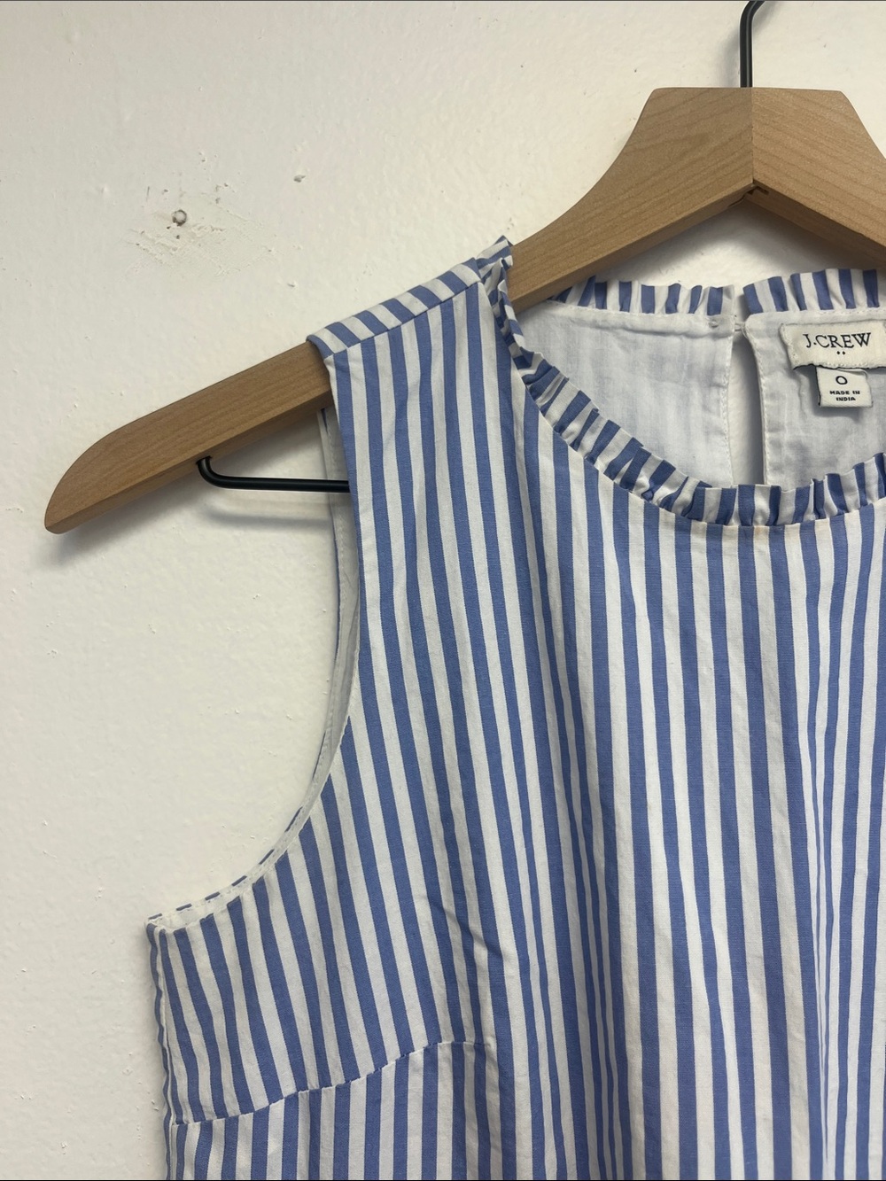 J. Crew Blue and White Striped Midi Tiered Dress - Picture 3 of 6